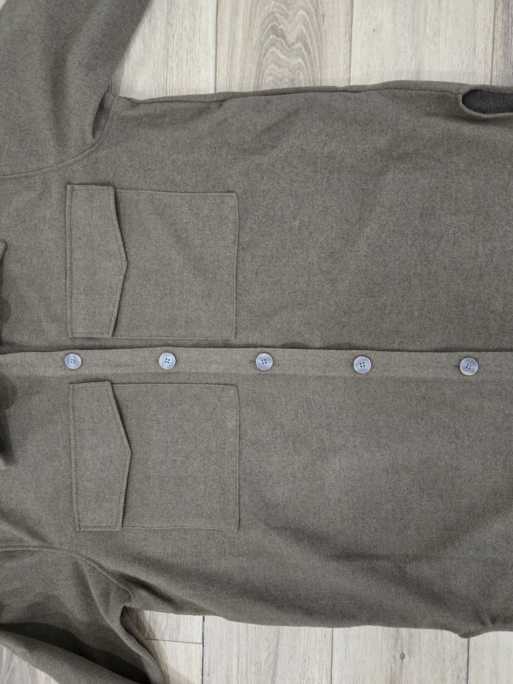 H&M Oversized Longline Shacket Shirt Jacket Brown Olive Wood Size XL - Picture 10 of 16